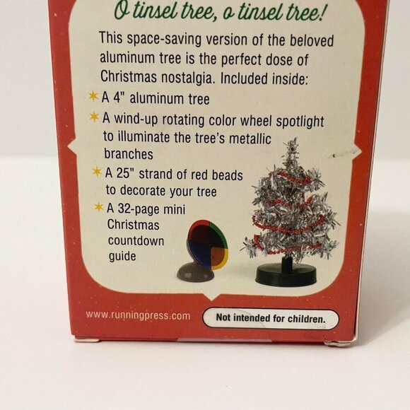 Teeny Tiny Tinsel Tree Tiny Aluminum Christmas Tree And Color Wheel - Picture 7 of 14